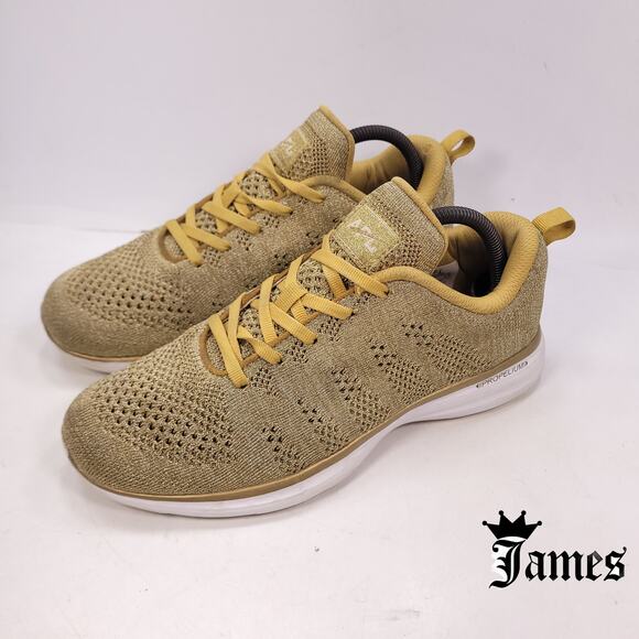 APL Techloom Pro Lace Up Athletic Running Shoe Womens Size 10 Yellow White - Picture 1 of 10